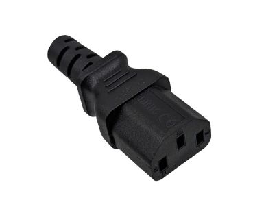 DINIC Netzkabel Schutzkontaktstecker gerade auf C13, schwarz, 3m